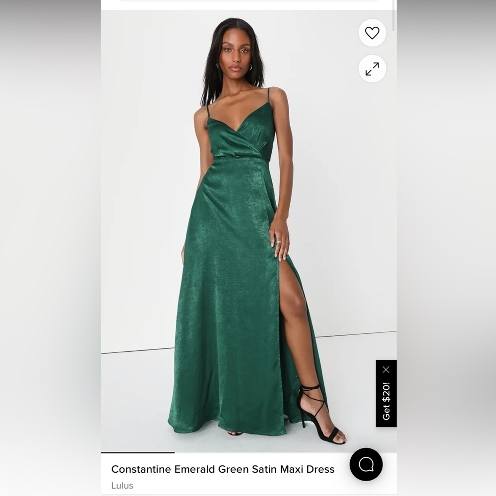 Constantine Emerald Green Satin Maxi Dress